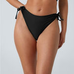Halara 034HA.- Mid Rise Removable Tie Side Bikini Bottom Swimsuit. Size Small Photo 0