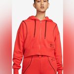 Nike  Air Red NSW Full Zip Air Fleece Crop Hoodie Size Large Photo 0