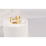 Boutique NEW Unisex H-Bar Ring, Gold Plated S925 Band,‎ Adjustable 10.5mm Photo 8