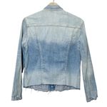 L'Agence L’AGENCE Janelle Denim Jacket Women’s Large Light Wash Slim Fit Raw Hem Photo 4