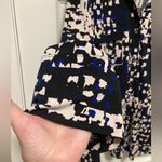 Peck & Peck  Black Abstract Print V Neck Button Down Long Sleeve Shirt Photo 4