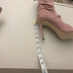 Boots Chic Blush Suede Heeled Boots 6 1/2 Clean Great Shape Miss Lola Pink Size 6.5 Photo 1