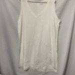 Eileen Fisher WO SIZE 1X WHITE VNECK SLEEVELESS TUNIC TOP DRESS COTTON SPANDEX Photo 4