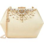 Badgley Mischka Embellished Convertible Clutch in Gold, New w/Tag Retail $179 Photo 0