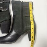 Naya Anthropologie Boots Womens 10M Lightning Black Heeled Leather Zip Buckle Size 10 Photo 5