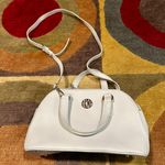 DKNY Light Grey Double Zipper Satchel Crossbody Handbag Purse 100% Cow Leather Photo 0