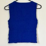 Madewell NWT Smocked Boatneck Tank in Brilliant Sapphire - Size: XXS Photo 6