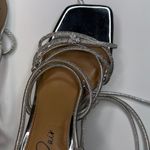 Wild Pair Eross Lace-Up High Heel Dress Sandals- Silver Bling- Size 8 Photo 7