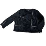 Coffeeshop black velvet moto jacket Size 3X Photo 3