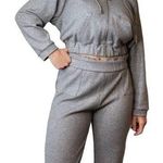 La Pateau Shimmer Silver Gray Jogger Set Size 10 NWT Photo 0
