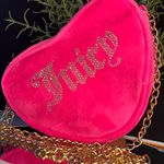 Juicy Couture Pink Velvet Mini Heart Crossbody Bag With Chain Strap NWT Photo 4