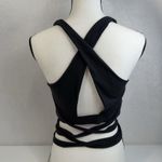 Gymshark  L Large Poise Wrap Around Bralette Sport Bra Women’s Black Low Support Photo 3