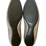Hogan Silver Leather Wrap Metal Disc Ballet Flats Photo 6