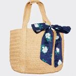 Draper James  Woven Bag Floral Magnolia Tie EUC Photo 0