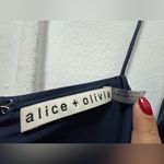 Alice + Olivia Dion Ruched Midi Slip Dress Navy Size 4 Photo 4