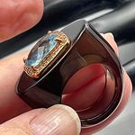 Gemorbit, Inc.,Smokey Topaz, white zircon and blue topaz ring size 8 Photo 5