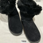 Kohls Woman’s So Paulinablck Black Faux Suede Fur Lined Warm Winter Boots 10 M Photo 0