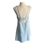 ZARA ARA-BLUE CHAMBRAY MINI DRESS-SIZE LARGE Photo 4