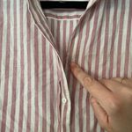 Xirena Channing Shirt Pink Cream Stripe Button Down Blouse Short Sleeve Small Photo 12