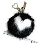 Victoria's Secret Victoria’s Secret VS Black and White Fuzzy Heart Pom Pom Keychain Bag Charm Photo 3