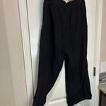 H&M  resort black loose cropped pull on pants vacation casual Photo 3