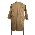 ZARA TRF women’s solid beige camel long sleeve mini shirt dress Size M Photo 3