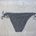 Michael Kors  Peace & Love String BIKINI Bottom Gray & White Women’s Large L Photo 3
