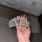 Rhinestone Tiara Princess crown Silver Photo 3
