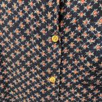 Cherokee Vintage Y2K‎  Short Sleeve Floral Button Up Shirt Women M Rayon USA Navy Photo 9