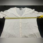 Frye  Women's White Scalloped Pointelle Ivory Cardigan Size XL classic basic Photo 5