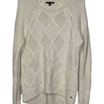 American Eagle  Open Knit Sweater‎ Size Small Cream Cotton Wool Stretch Blend Photo 0