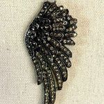 Angel Wing Marcasite and rhinestone pendant and Necklace Silver Photo 2