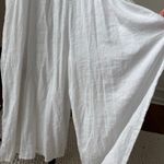 Haute Hippie Linen Blend Wide Leg Overall Jumpsuit Drawstring Neck White M Photo 7