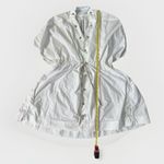 RICK OWENS TECUATL Sail Mini Dress Shirt‎ Coat Snaps Cotton Size S White $1450 Photo 11