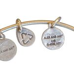 ALEX AND ANI Silver Water Lily Charm Bangle Bracelet Adjustable Photo 2