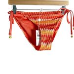 Trina Turk  Sunray Crochet Orange Two Piece Halter Tie Bikini Swimsuit Set Photo 5
