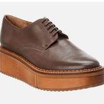 Clergerie Brooks Wooden Effect Platform Oxford Brown Leather Sz 5.5 US 36 EU NIB Photo 0