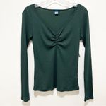 Old Navy  Long-Sleeve Cinched-Front Rib-Knit T-Shirt Medium NWT Photo 5