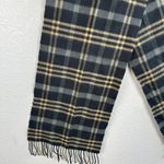 Scotland Unisex Rectangle Scarf 100% Cashmere Black Gray Tan Plaid Fringe Trim Photo 7