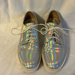 Prada  Holographic Iridescent Platform Lace Up Logo Sole Shoe  37/7 Photo 2