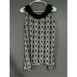 Carol Rose  Black White Print Sleeveless Asymmetrical  Top Size Xlarge Photo 5