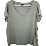 Splendid V Neck Short Sleeve T Shirt Olive Green XXL Casual Normcore Photo 0