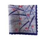 Vintage Signed Asian Floral Handkerchief Hankie Paris Red Blue Scalloped Edge Photo 1