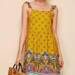 SheIn  Burnt Yellow Patterned Bohemian Dress (S) Photo 0