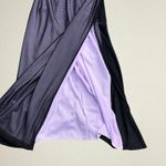 Vintage 90s purple mesh rhinestone maxi dress side slit strappy Y2K whimsigoth Photo 4