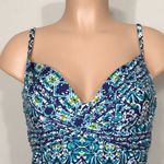 La Blanca  blue and green tankini set. Size 10-top/6-bottom Photo 7