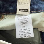 Judy Blue  High Waist Fading Whiskering  Small Denim Raw Edge Medium Wash Skirt Photo 6