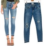 AGOLDE Lara Skinny Jeans Badlands Denim Medium Wash Distressed Blue Size 24 Photo 1