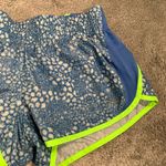 Nike  Blue and Neon Green Women's Athletic Shorts Photo 2