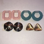Lot of 4 Retro Vintage Pink Blue Silver Tone & Gold Tone Earring Jackets Photo 5